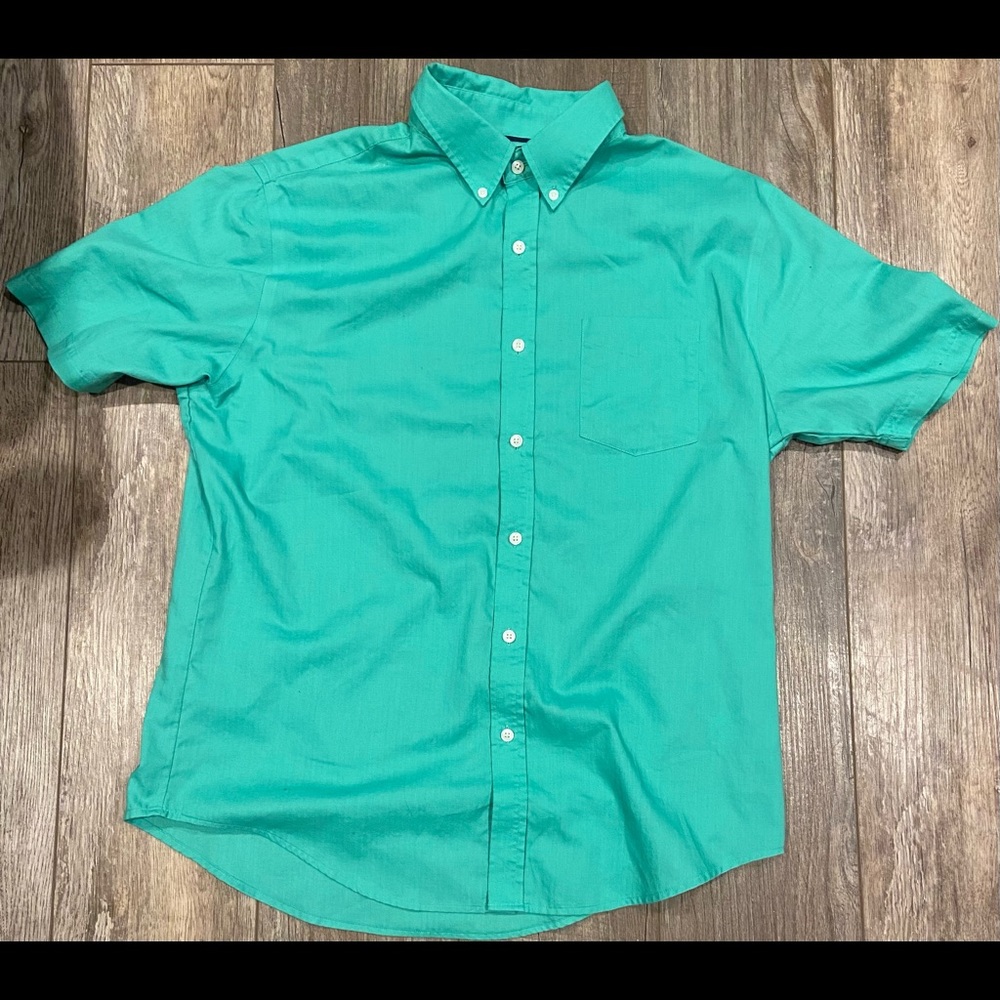 Croft&Borrow Large Aqual/Teal collared button down shirt. New.